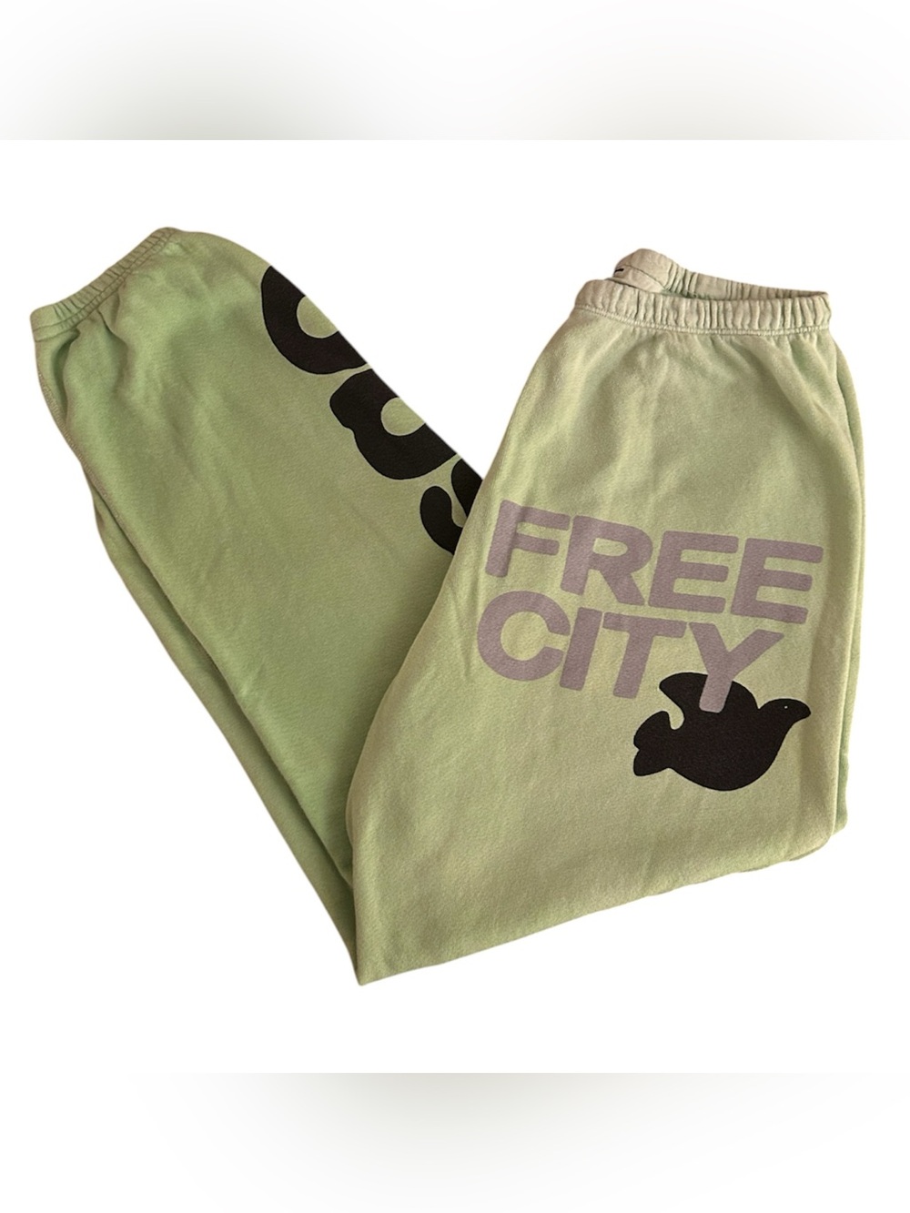 FreeCity SuperVintage OG let’s go Sweatpants Jogger Lime Green & Black Large